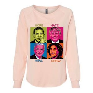 Hope Hate Heal Grow Kamala Harris Cat Ladies For President Womens California Wash Sweatshirt