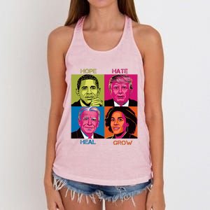 Hope Hate Heal Grow Kamala Harris Cat Ladies For President Women's Knotted Racerback Tank