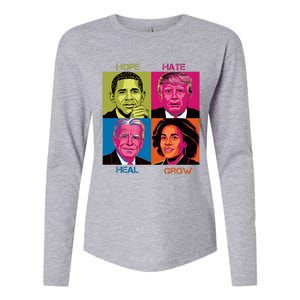 Hope Hate Heal Grow Kamala Harris Cat Ladies For President Womens Cotton Relaxed Long Sleeve T-Shirt