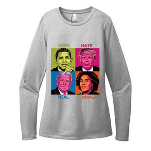 Hope Hate Heal Grow Kamala Harris Cat Ladies For President Womens CVC Long Sleeve Shirt