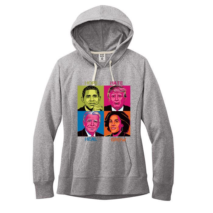 Hope Hate Heal Grow Kamala Harris Cat Ladies For President Women's Fleece Hoodie