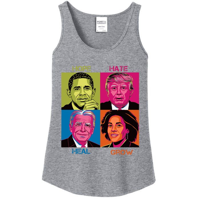 Hope Hate Heal Grow Kamala Harris Cat Ladies For President Ladies Essential Tank