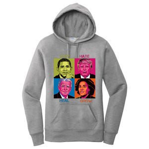 Hope Hate Heal Grow Kamala Harris Cat Ladies For President Women's Pullover Hoodie