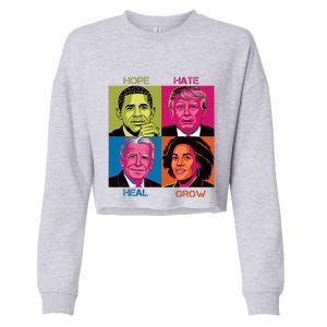 Hope Hate Heal Grow Kamala Harris Cat Ladies For President Cropped Pullover Crew