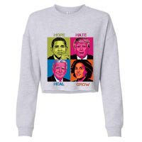 Hope Hate Heal Grow Kamala Harris Cat Ladies For President Cropped Pullover Crew