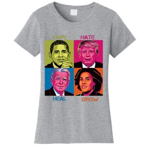 Hope Hate Heal Grow Kamala Harris Cat Ladies For President Women's T-Shirt