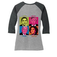 Hope Hate Heal Grow Kamala Harris Cat Ladies For President Women's Tri-Blend 3/4-Sleeve Raglan Shirt