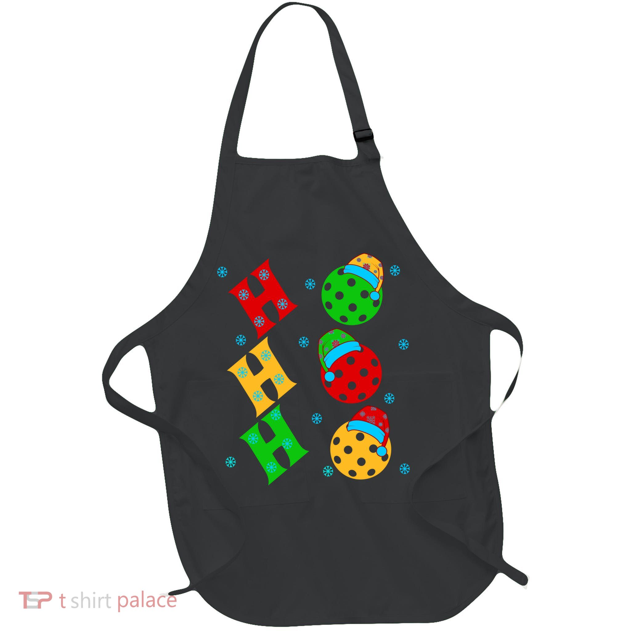 Ho Ho Ho Pickleball Christmas Full-Length Apron With Pockets