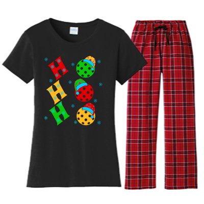 Ho Ho Ho Pickleball Christmas Women's Flannel Pajama Set