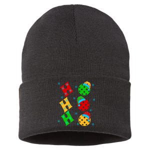 Ho Ho Ho Pickleball Christmas Sustainable Knit Beanie