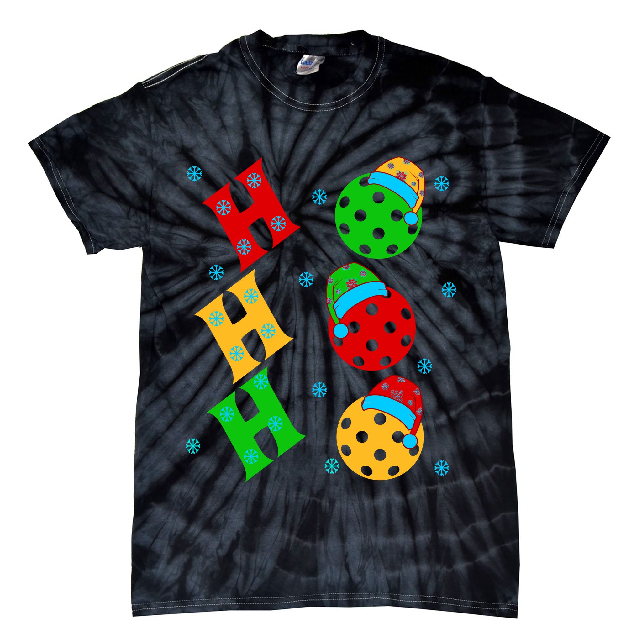 Ho Ho Ho Pickleball Christmas Tie-Dye T-Shirt