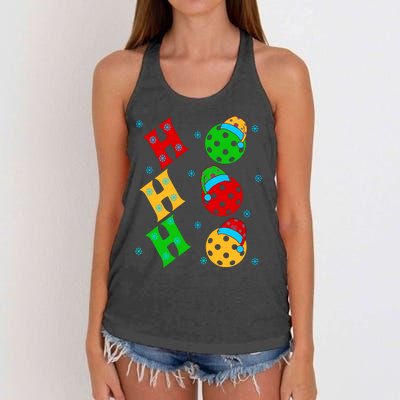 Ho Ho Ho Pickleball Christmas Women's Knotted Racerback Tank