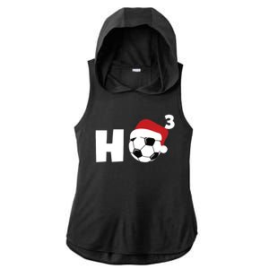 'Ho Ho Ho' Soccer Christmas Ladies PosiCharge Tri-Blend Wicking Draft Hoodie Tank