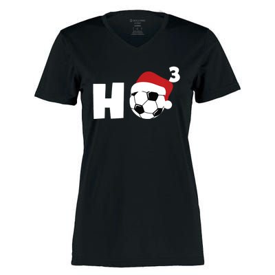 'Ho Ho Ho' Soccer Christmas Women's Momentum V-Neck T-Shirt