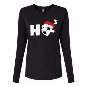 'Ho Ho Ho' Soccer Christmas Womens Cotton Relaxed Long Sleeve T-Shirt