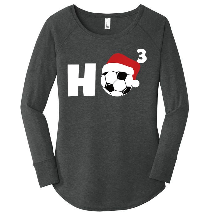 'Ho Ho Ho' Soccer Christmas Women's Perfect Tri Tunic Long Sleeve Shirt