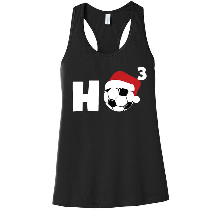 'Ho Ho Ho' Soccer Christmas Women's Racerback Tank