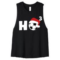 'Ho Ho Ho' Soccer Christmas Women's Racerback Cropped Tank