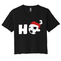 'Ho Ho Ho' Soccer Christmas Women's Crop Top Tee