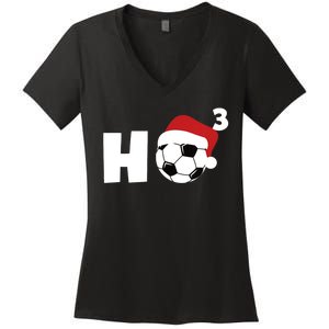 'Ho Ho Ho' Soccer Christmas Women's V-Neck T-Shirt