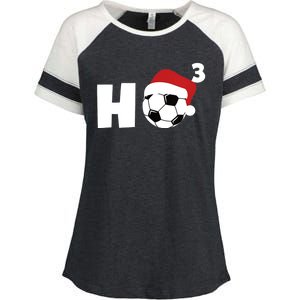 'Ho Ho Ho' Soccer Christmas Enza Ladies Jersey Colorblock Tee