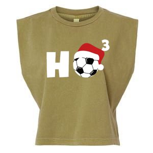 'Ho Ho Ho' Soccer Christmas Garment-Dyed Women's Muscle Tee