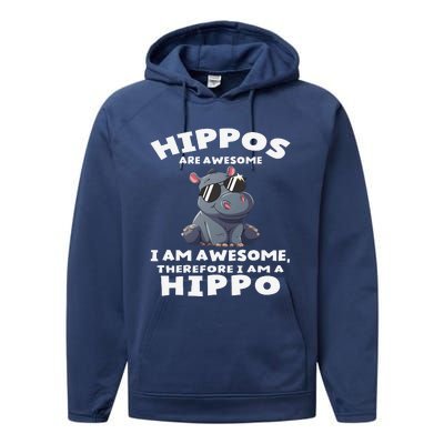 Hippo Hippopotamus Hippos Are Awesome Gifts Cute Performance Fleece Hoodie