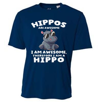 Hippo Hippopotamus Hippos Are Awesome Gifts Cute Cooling Performance Crew T-Shirt