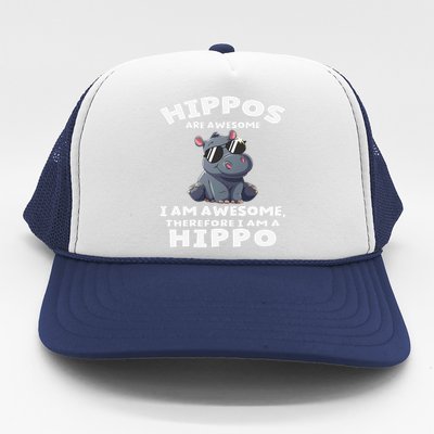 Hippo Hippopotamus Hippos Are Awesome Gifts Cute Trucker Hat