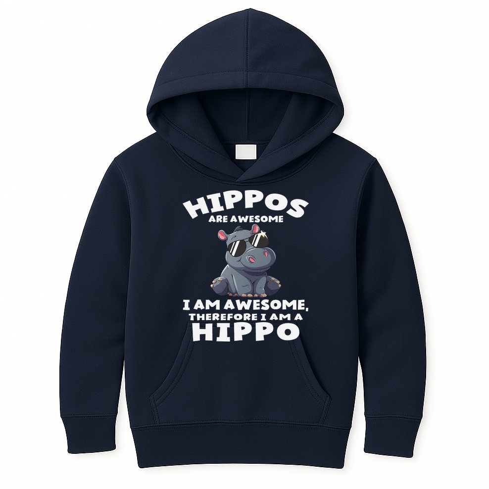 Hippo Hippopotamus Hippos Are Awesome Gifts Cute Kids Hoodie