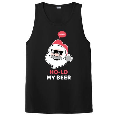 Ho Ho Hold My Beer Funny Christmas Santa Claus Xmas Gift PosiCharge Competitor Tank