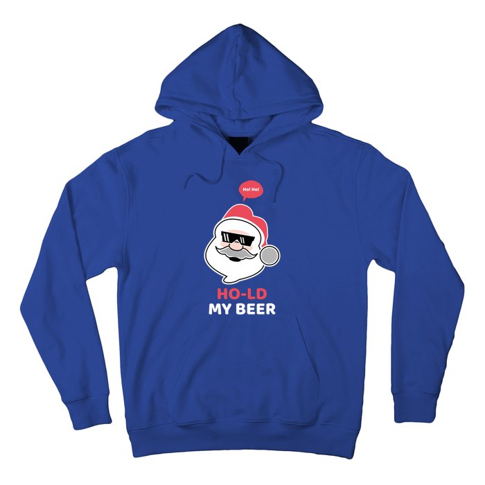 Ho Ho Hold My Beer Funny Christmas Santa Claus Xmas Gift Hoodie