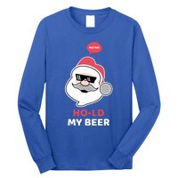 Ho Ho Hold My Beer Funny Christmas Santa Claus Xmas Gift Long Sleeve Shirt