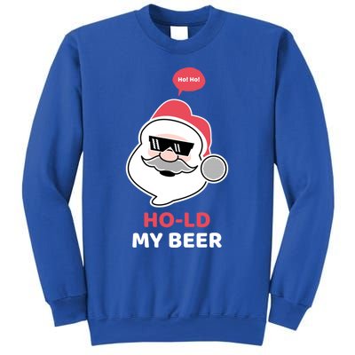 Ho Ho Hold My Beer Funny Christmas Santa Claus Xmas Gift Sweatshirt