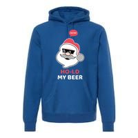 Ho Ho Hold My Beer Funny Christmas Santa Claus Xmas Gift Premium Hoodie