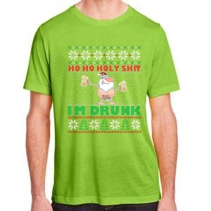 Ho Ho Holy Shit IM Drunk Naked Santa Claus Ugly Christmas Gift Adult ChromaSoft Performance T-Shirt