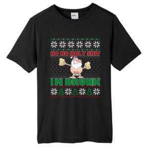 Ho Ho Holy Shit IM Drunk Naked Santa Claus Ugly Christmas Gift Tall Fusion ChromaSoft Performance T-Shirt