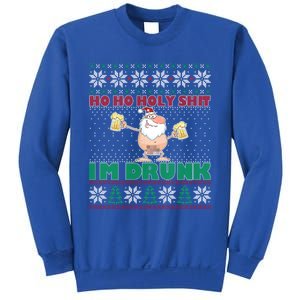 Ho Ho Holy Shit IM Drunk Naked Santa Claus Ugly Christmas Gift Sweatshirt