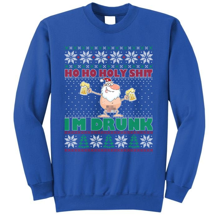 Ho Ho Holy Shit IM Drunk Naked Santa Claus Ugly Christmas Gift Sweatshirt