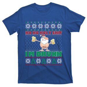 Ho Ho Holy Shit IM Drunk Naked Santa Claus Ugly Christmas Gift T-Shirt