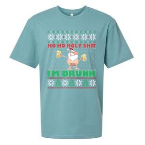 Ho Ho Holy Shit IM Drunk Naked Santa Claus Ugly Christmas Gift Sueded Cloud Jersey T-Shirt