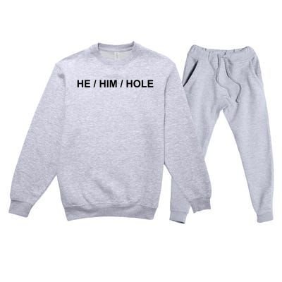 He Him Hole Premium Crewneck Sweatsuit Set