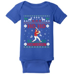 Ho Ho Homerun Baseball Player Ugly Christmas Hitter Funny Gift Baby Bodysuit