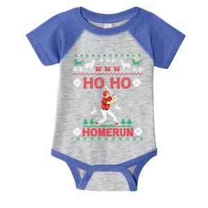 Ho Ho Homerun Baseball Player Ugly Christmas Hitter Funny Gift Infant Baby Jersey Bodysuit