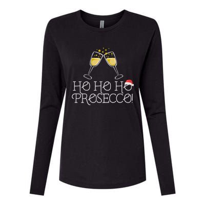 Ho Ho Ho Prosecco Funny Christmas Wine Spirit Holiday Meme Cute Gift Womens Cotton Relaxed Long Sleeve T-Shirt