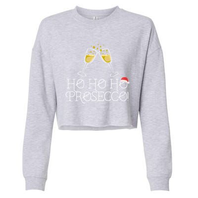 Ho Ho Ho Prosecco Funny Christmas Wine Spirit Holiday Meme Cute Gift Cropped Pullover Crew