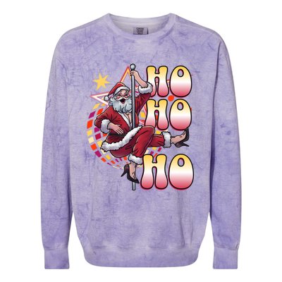 Ho Ho Ho Drag Queen Santa Claus Funny Lgbt Christmas Great Gift Colorblast Crewneck Sweatshirt