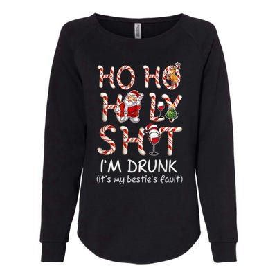 Ho Ho Holy Shit IM Drunk Wine Santa Christmas Gift Womens California Wash Sweatshirt