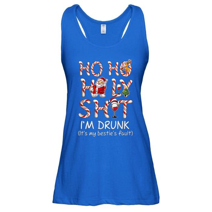 Ho Ho Holy Shit IM Drunk Wine Santa Christmas Gift Ladies Essential Flowy Tank