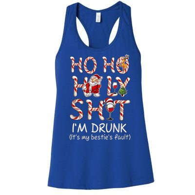 Ho Ho Holy Shit IM Drunk Wine Santa Christmas Gift Women's Racerback Tank